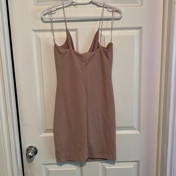Spaghetti strap, scoop, neck, nude, mini dress - Picture 2 of 2